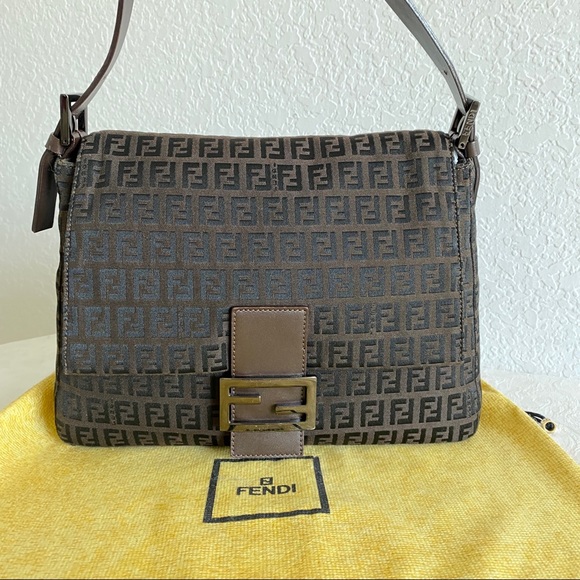 Fendi Zucchino canvas shoulder bag - Picture 1 of 14